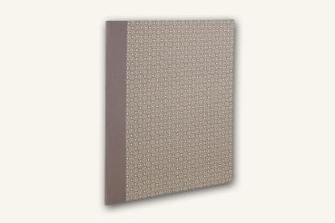 Folder light brown, geometric pattern, flowers stylized light blue